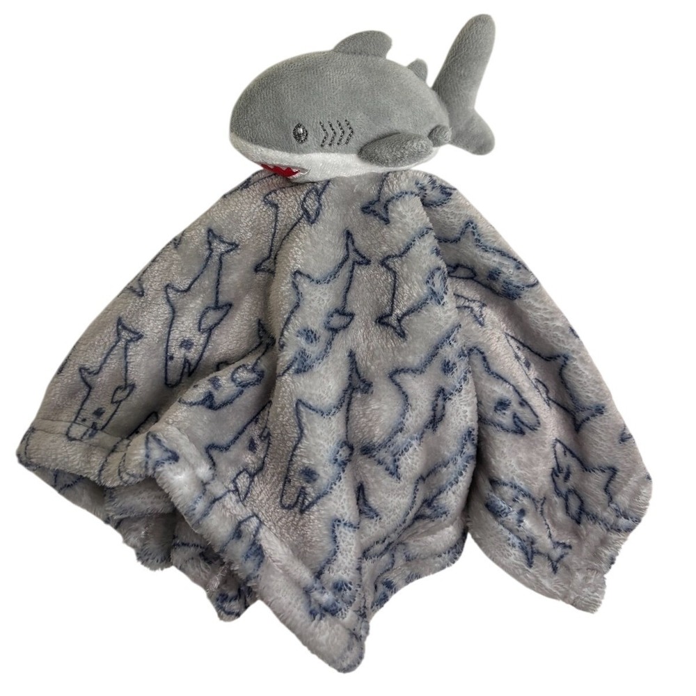 Hudson HB Baby Shark Lovey Security Blanket Grey Blue VERY FAST SHIPPING